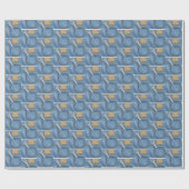 Affenschlüssel in blauer Jaktasche Geschenkpapier (Flach)