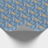 Affenschlüssel in blauer Jaktasche Geschenkpapier (Ecke)