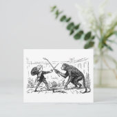 "Affenschwertkampf" Postkarte (Stehend Vorderseite)