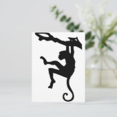 Affenschwingen in Silhouette Cartoon Postkarte (Stehend Vorderseite)