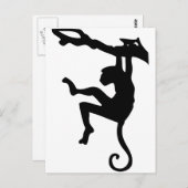 Affenschwingen in Silhouette Cartoon Postkarte (Vorne/Hinten)