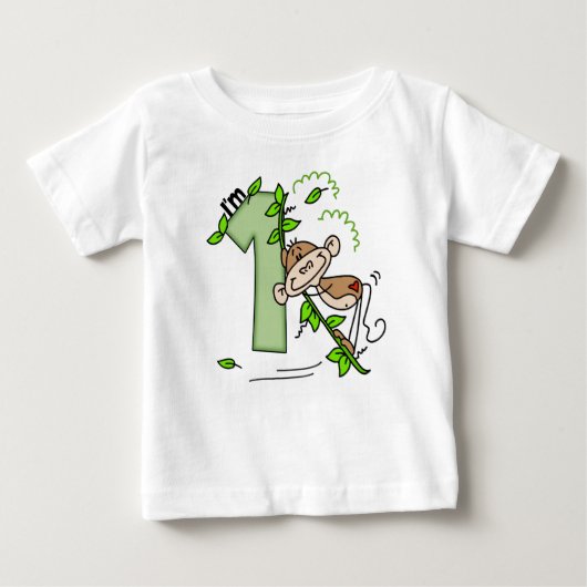 Affenschwung 1. Geburtstag Baby T-shirt (Vorderseite)