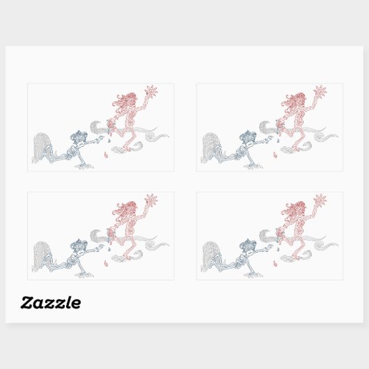 Affensonnenschnäpper Rechteckiger Aufkleber (Blatt)