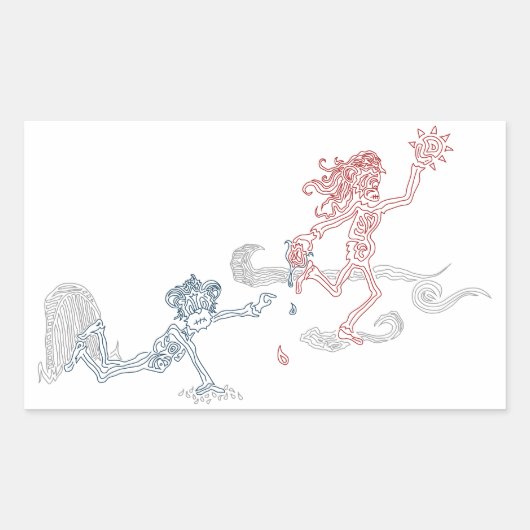 Affensonnenschnäpper Rechteckiger Aufkleber (Vorderseite)