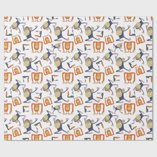 Affentanz Geschenkpapier (Flach)