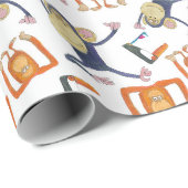 Affentanz Geschenkpapier (Rolleneckpunkt)