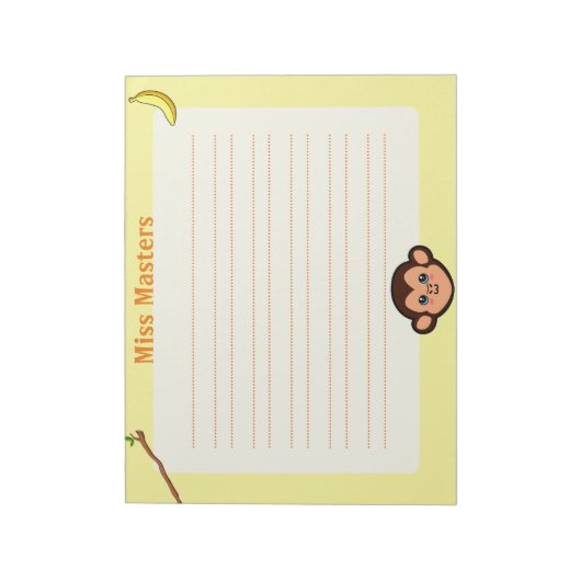 Affentierische Personalisierte Anmerkungen Notizblock (Rotiert)