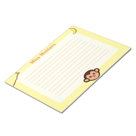 Affentierische Personalisierte Anmerkungen Notizblock (angewinkelt)