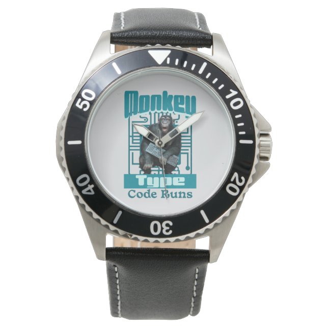 Affentyp, Code führt einen lustigen Vollstapelentw Armbanduhr (Vorderseite)