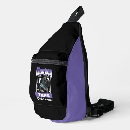 Affentyp, Code führt einen lustigen Vollstapelentw Crossbody Bag (Rechte Ecke)