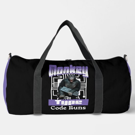 Affentyp, Code führt einen lustigen Vollstapelentw Duffle Bag (Vorderseite)