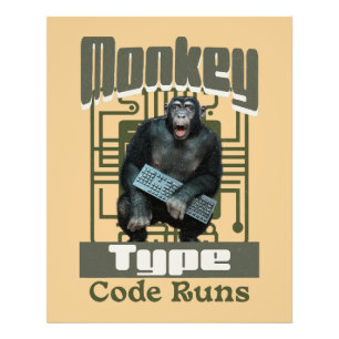 Affentyp, Code führt einen lustigen Vollstapelentw Fotodruck