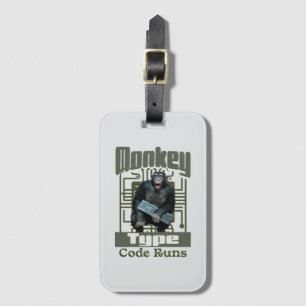 Affentyp, Code führt einen lustigen Vollstapelentw Gepäckanhänger