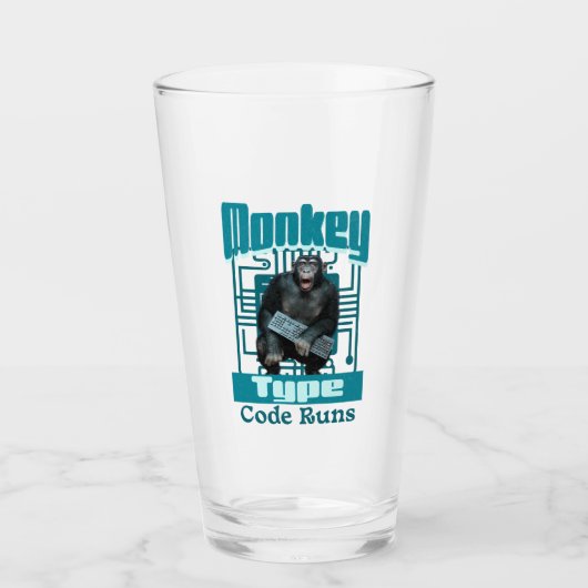 Affentyp, Code führt einen lustigen Vollstapelentw Glas (Vorderseite)