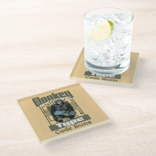 Affentyp, Code führt einen lustigen Vollstapelentw Glasuntersetzer