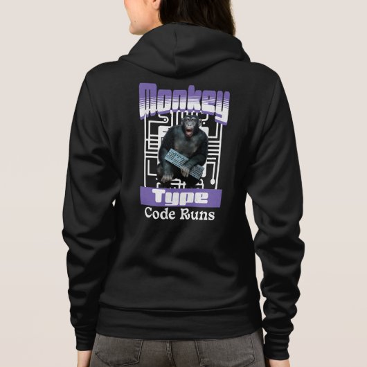 Affentyp, Code führt einen lustigen Vollstapelentw Hoodie (Rückseite)
