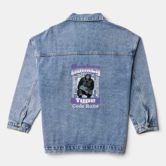 Affentyp, Code führt einen lustigen Vollstapelentw Jeansjacke (Rückseite)