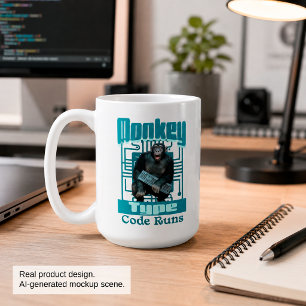 Affentyp, Code führt einen lustigen Vollstapelentw Kaffeetasse