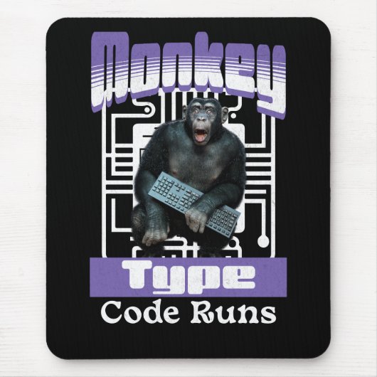 Affentyp, Code führt einen lustigen Vollstapelentw Mousepad (Vorne)