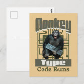Affentyp, Code führt einen lustigen Vollstapelentw Postkarte (Vorne/Hinten)