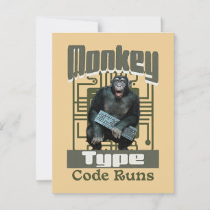 Affentyp, Code führt einen lustigen Vollstapelentw Postkarte