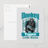Affentyp, Code führt einen lustigen Vollstapelentw Postkarte (Vorne/Hinten)
