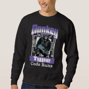 Affentyp, Code führt einen lustigen Vollstapelentw Sweatshirt