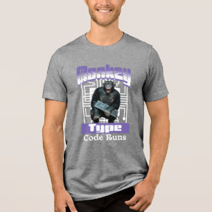 Affentyp, Code führt einen lustigen Vollstapelentw Tri-Blend Shirt