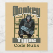 Affentyp, Code führt einen lustigen Vollstapelentw Weinetikett (Einzelnes Label)