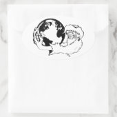 Affenvision Ovaler Aufkleber (Tasche)