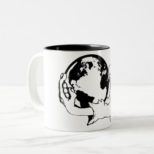 Affenvision Zweifarbige Tasse (Vorderseite Links)