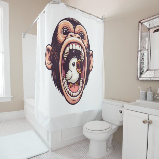 Affenvogel Duschvorhang (Beispiel)