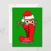 Affenweihnacht Feiertagspostkarte (Vorne/Hinten)