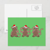 Affenweihnacht Feiertagspostkarte (Vorne/Hinten)