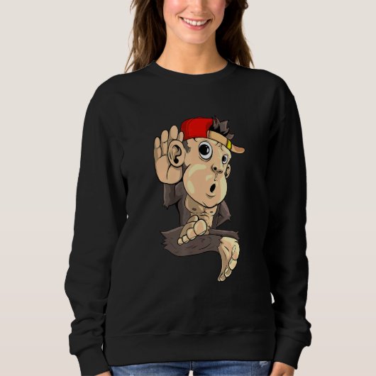 Affenzuhören Sweatshirt (Vorderseite)