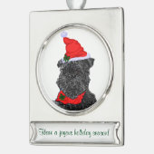 Affepinscher Personalisierter Weihnachten Banner-Ornament Silber (Links)