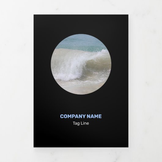 Affiable Blue Black and White Nebel Dreifach Gefaltete Karte (Cover)