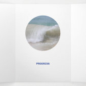 Affiable Blue Black and White Nebel Dreifach Gefaltete Karte (Innenseite Mitte)