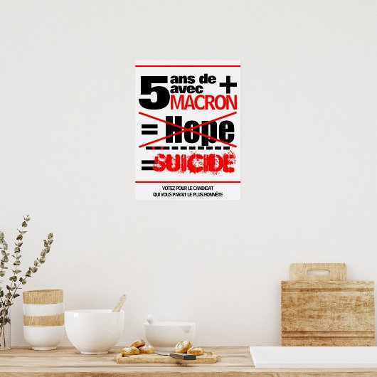 Affiche 5 ans de plus Macron Suicide poster (Küche)