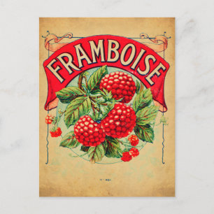 Affiche framboise, Frucht, Erdbeere, Himbeere, s Postkarte