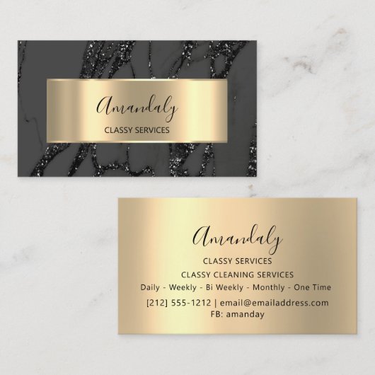 Affiliate Marketing Consulting Gold Black Marble Visitenkarte (Vorne/Hinten)