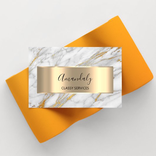 Affiliate Marketing Consulting Gold Gray Marble Visitenkarte