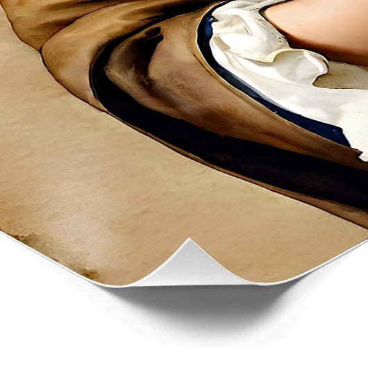 "Affinitäts-Mädchen" "Cornelia" mit Welpe Poster (Ecke)