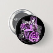"Affinitäts-" rosa Valentinstag-Rosen-Feen-Knopf Button (Vorne & Hinten)