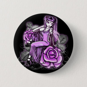 "Affinitäts-" rosa Valentinstag-Rosen-Feen-Knopf Button