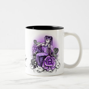 Affinitäts-violette Rosen-Fee-Tasse Zweifarbige Tasse