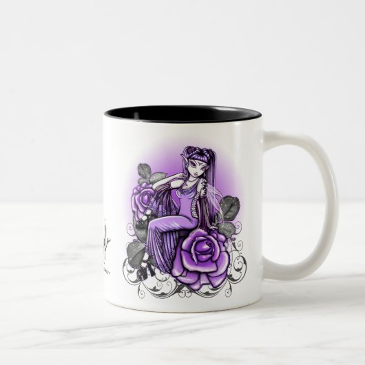 Affinitäts-violette Rosen-Fee-Tasse Zweifarbige Tasse (Rechts)