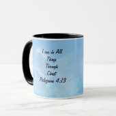 Affiri/Scripture Philippians 4:13 Original Art Tasse (Vorderseite Links)