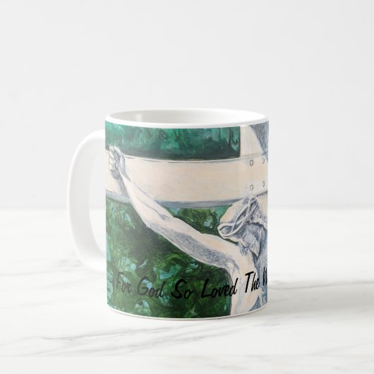 Affirm/Scripture John3:16 Original Art Handbemalt Kaffeetasse (Vorderseite Links)