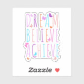Affirmation Butterfly Dream Believe Achieve Aufkleber (Blatt)